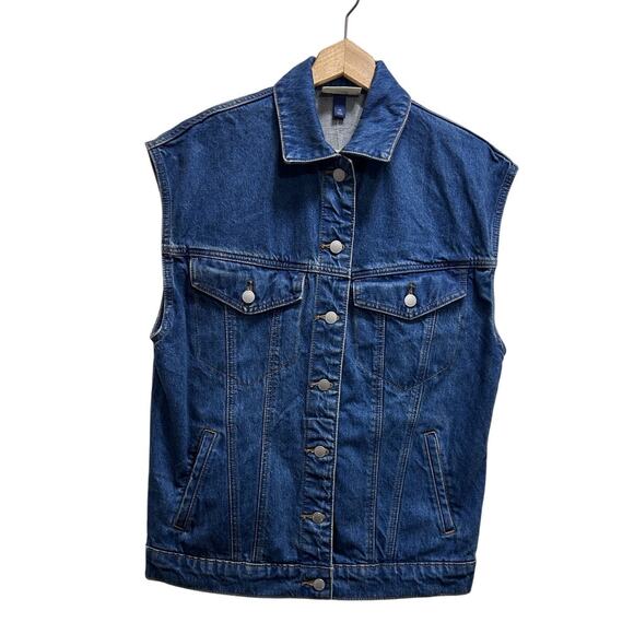 Universal Thread Denim Vest Jacket Button Collar XS Blue Streetwear Boho Hippie - Picture 1 of 7